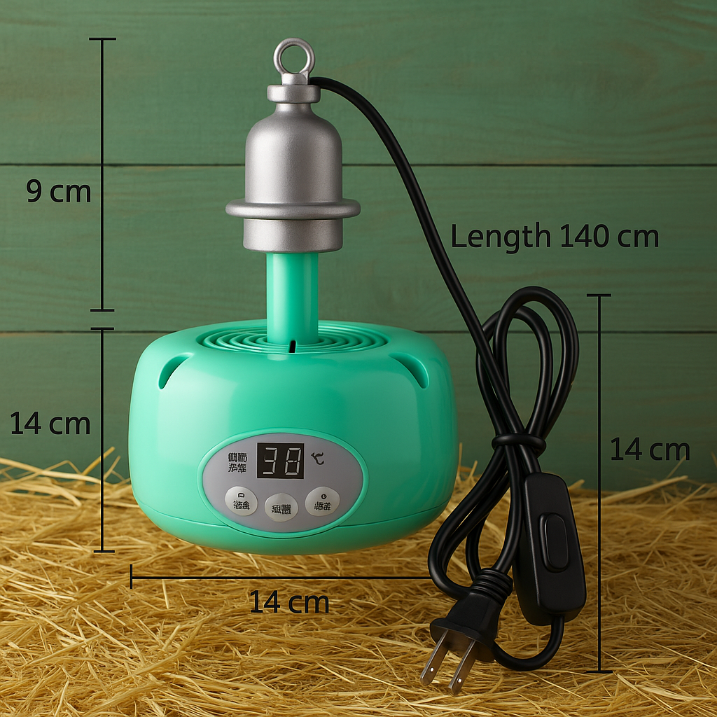 Lámpara calefactora para pollitos - Temperatura regulable (28-35ºC)