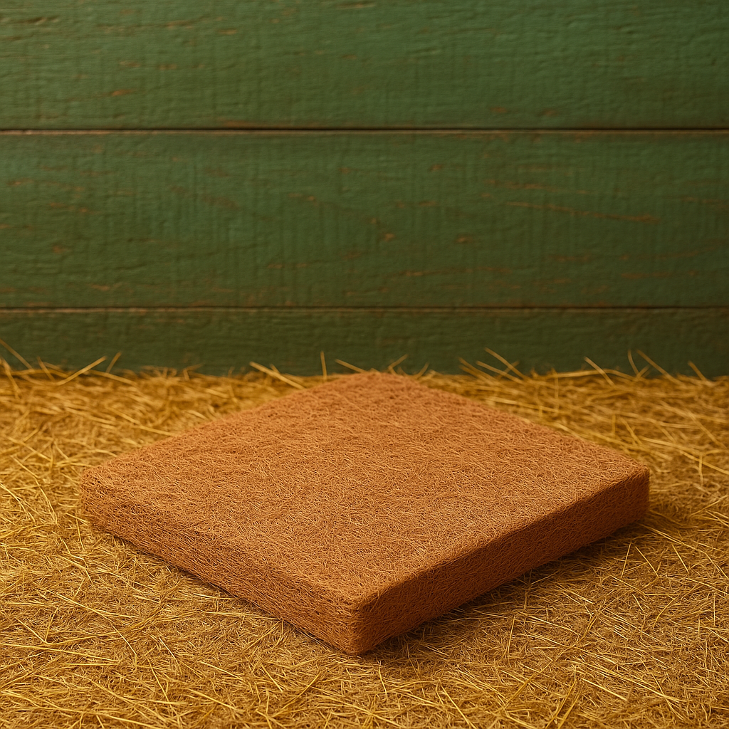 Alfombrilla para nido de gallinas en fibra de coco natural – Base ecológica, reutilizable y cómoda para ponederos | 30x30 cm