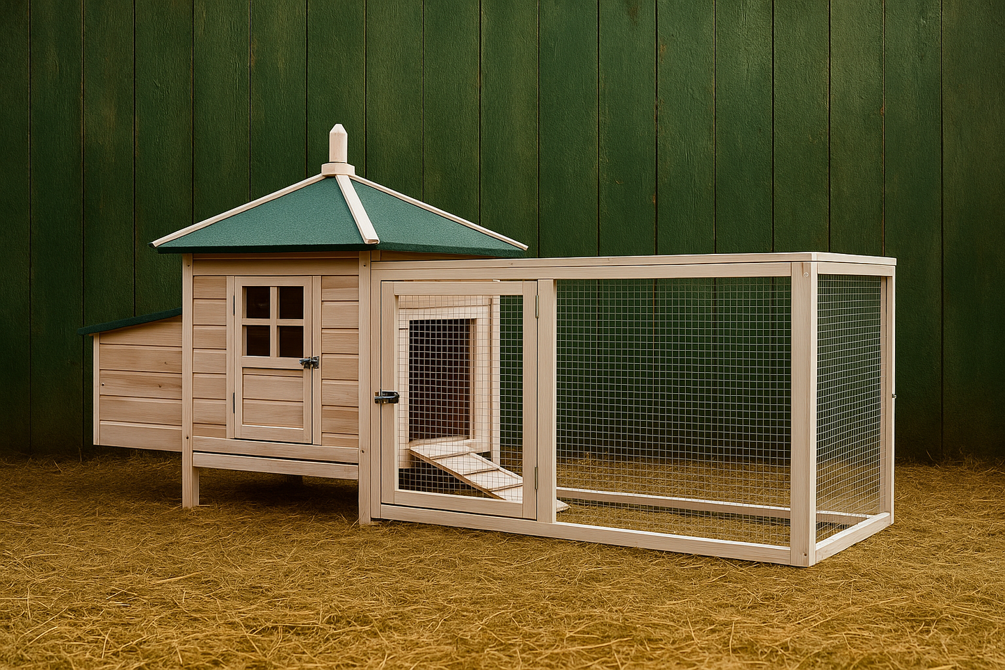 Gallinero exterior de madera con nido - para 4 gallinas