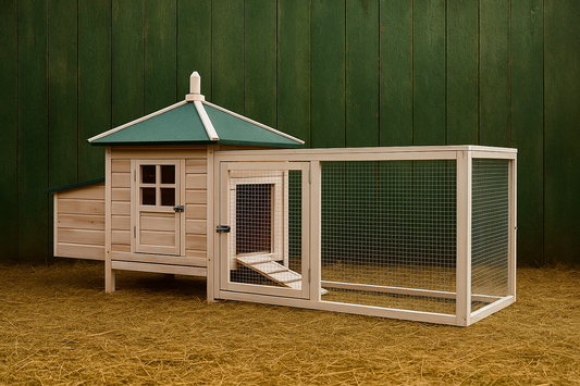 Gallinero exterior de madera con nido - para 4 gallinas
