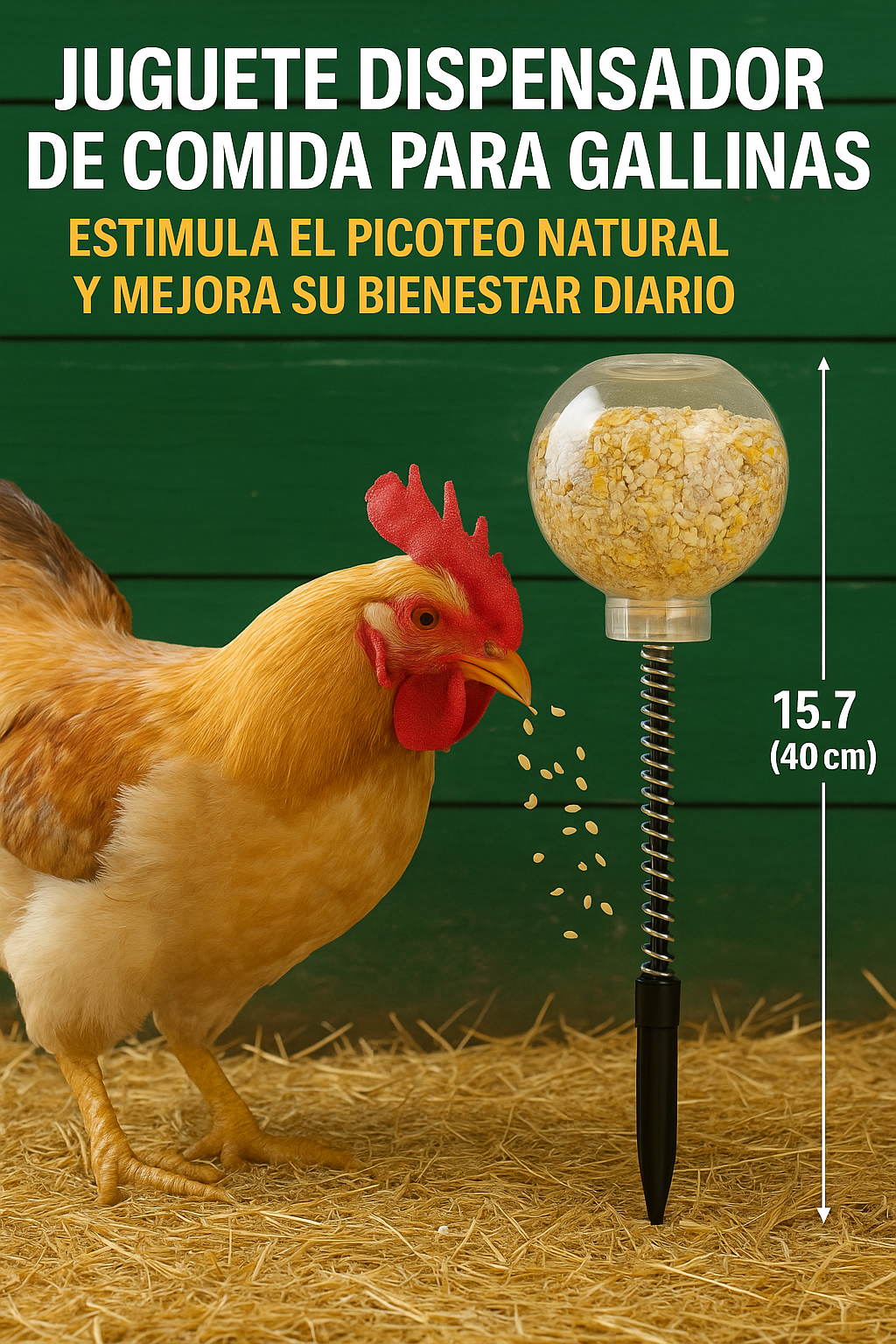 Juguete dispensador de comida para gallinas (2 unidades)