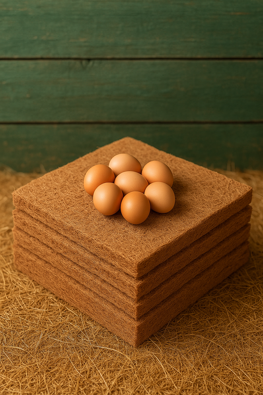 Alfombrilla para nido de gallinas en fibra de coco natural – Base ecológica, reutilizable y cómoda para ponederos | 30x30 cm