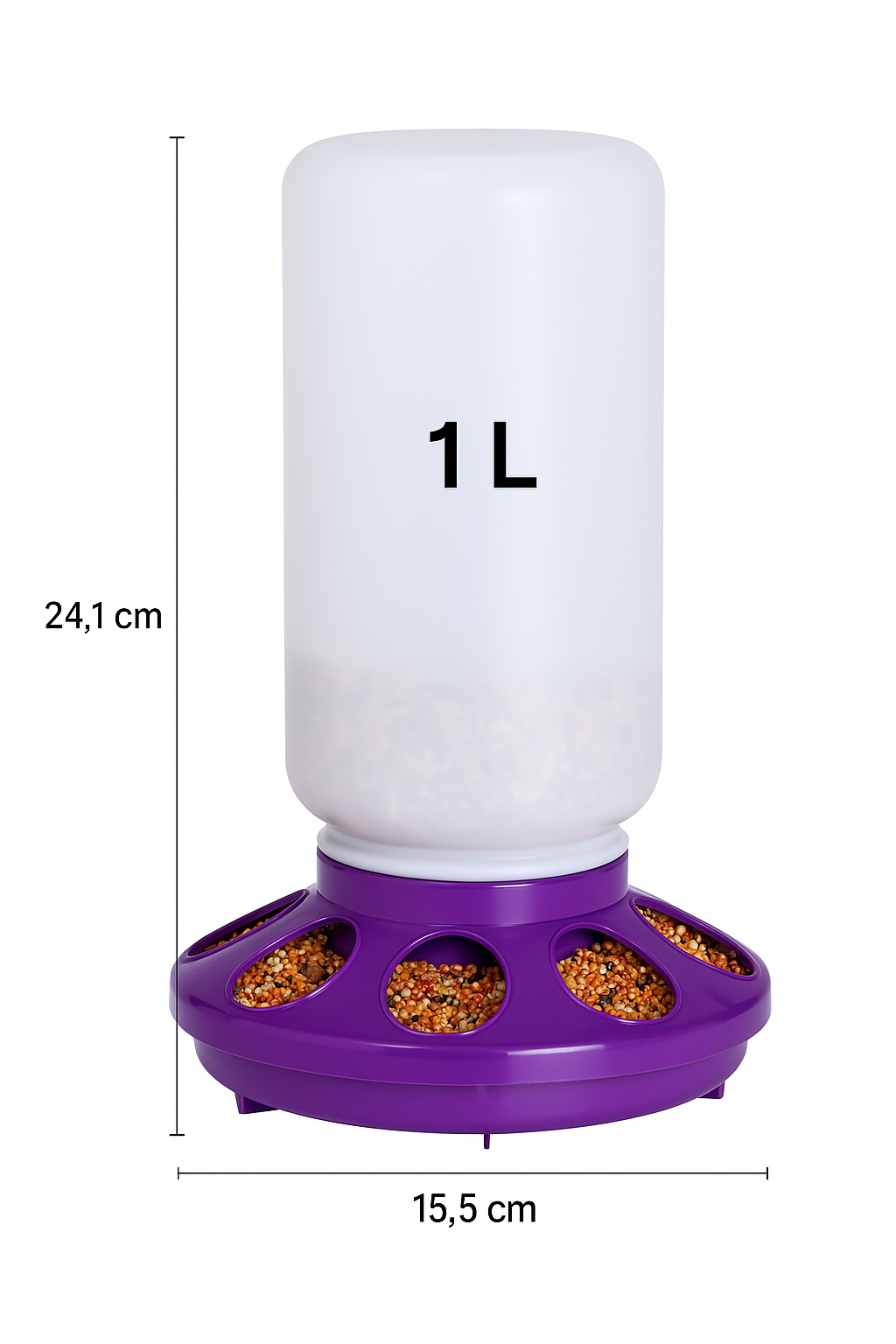 Comedero para pollitos (1L) con Sistema Antidesperdicio