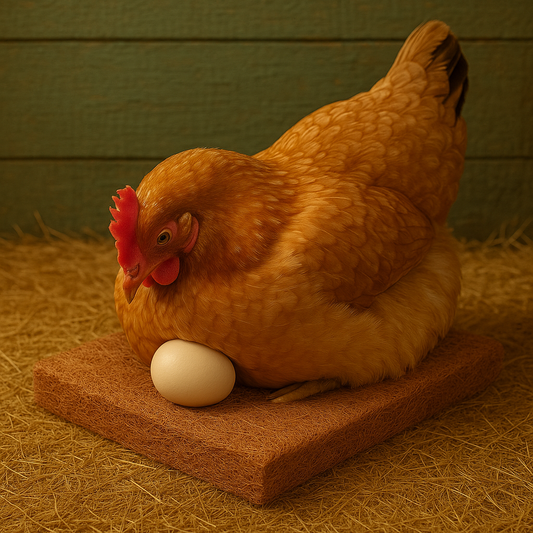 Alfombrilla para nido de gallinas en fibra de coco natural – Base ecológica, reutilizable y cómoda para ponederos | 30x30 cm