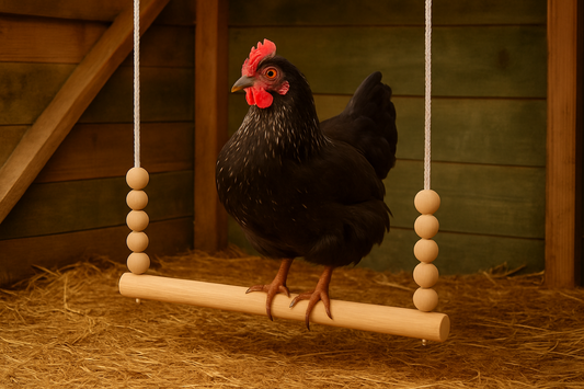 Columpio para Gallinas de Madera Natural | Para jugar y dormir