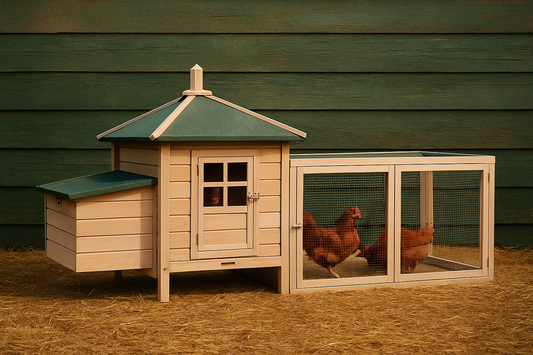 Gallinero exterior de madera con nido - para 4 gallinas