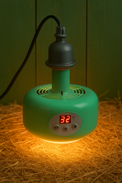 Lámpara calefactora para pollitos - Temperatura regulable (28-35ºC)